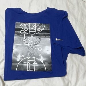 Nike Blue Mens Shirt with Basketball Graphic